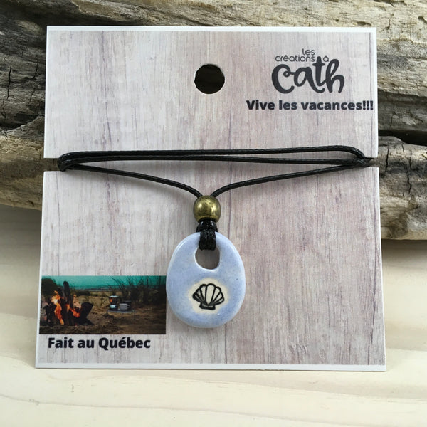 #514 Collier en céramique coquillage