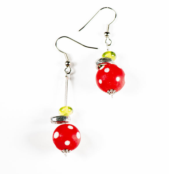 The Pecked Red Oriane earring...Click to see the description