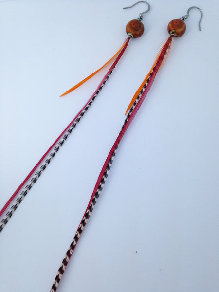 Feathers earrings #130