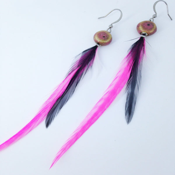 Boucles d'oreilles à plumes #133