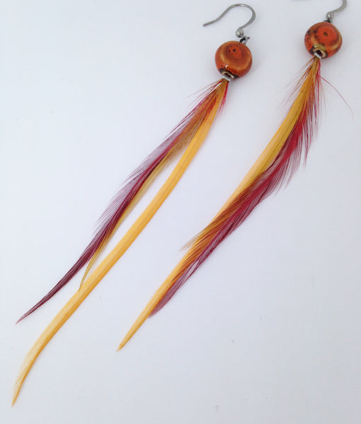 Feathers earrings #264