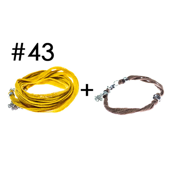 Wrap bracelet + bracelet for a little touch of color