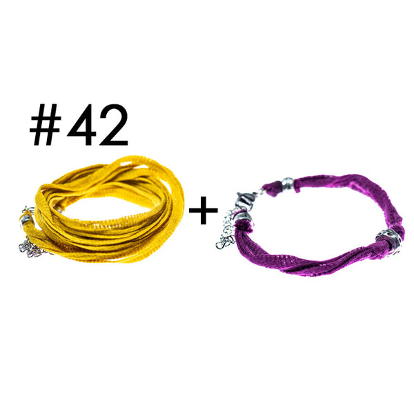 Wrap bracelet + bracelet for a little touch of color