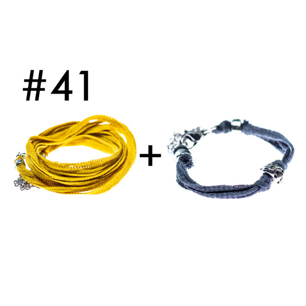Wrap bracelet + bracelet for a little touch of color