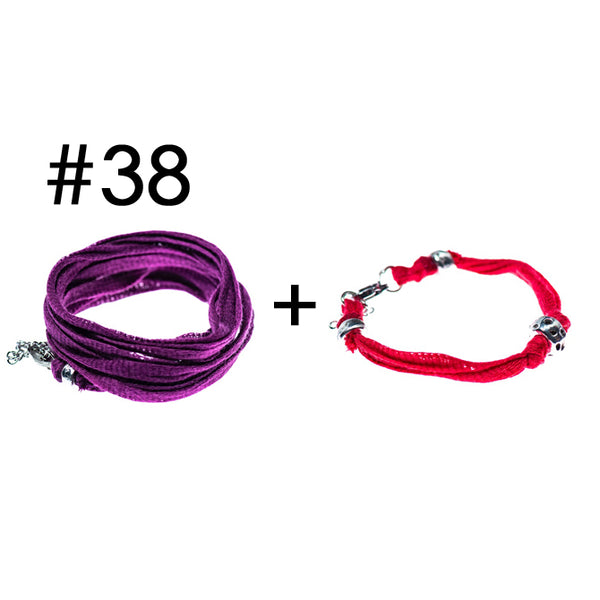 Wrap bracelet + bracelet for a little touch of color