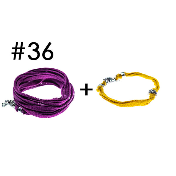 Wrap bracelet + bracelet for a little touch of color