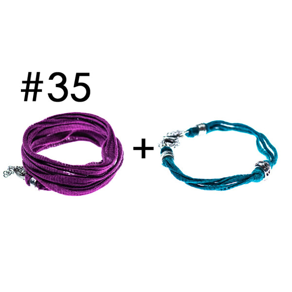 Wrap bracelet + bracelet for a little touch of color