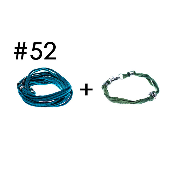 Wrap bracelet + bracelet for a little touch of color