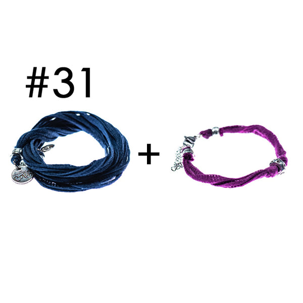 Wrap bracelet + bracelet for a little touch of color