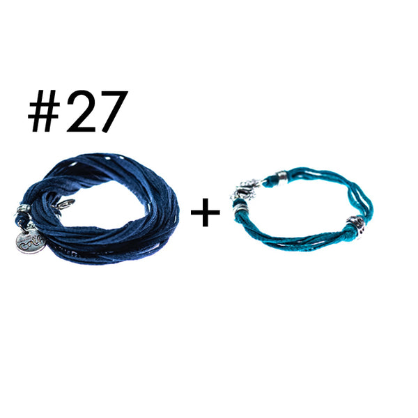 Wrap bracelet + bracelet for a little touch of color
