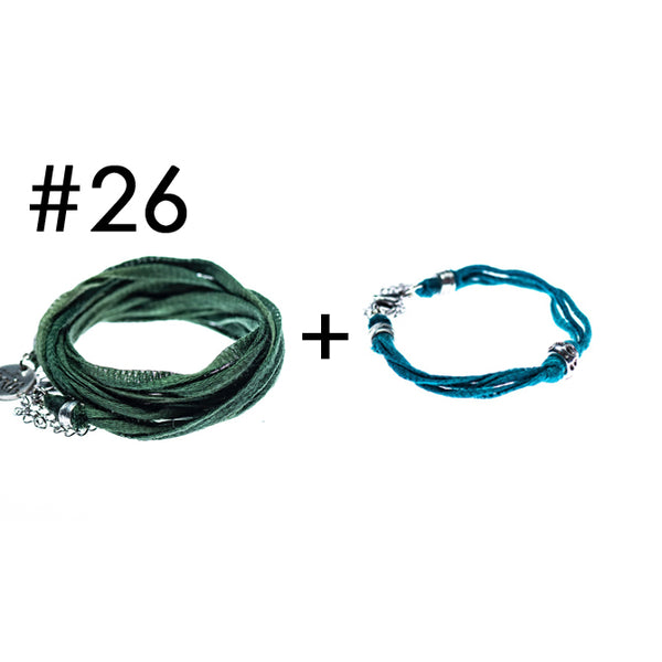 Wrap bracelet + bracelet for a little touch of color