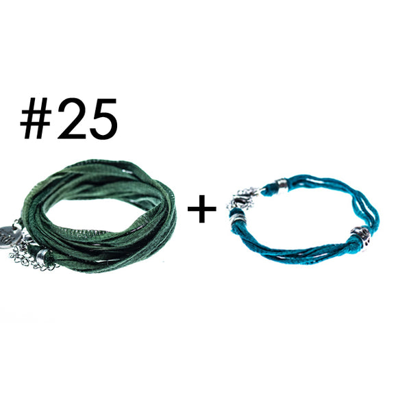 Wrap bracelet + bracelet for a little touch of color