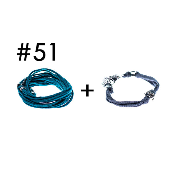 Wrap bracelet + bracelet for a little touch of color