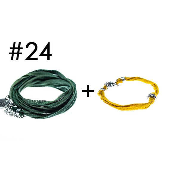 Wrap bracelet + bracelet for a little touch of color