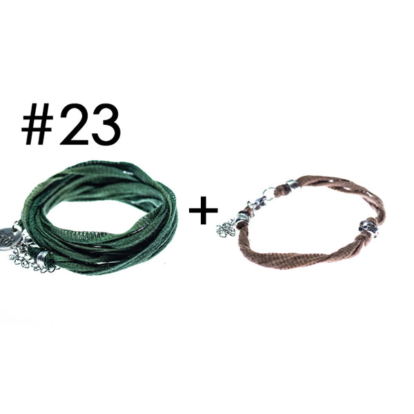 Wrap bracelet + bracelet for a little touch of color