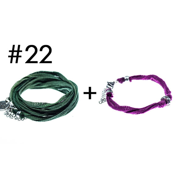 Wrap bracelet + bracelet for a little touch of color