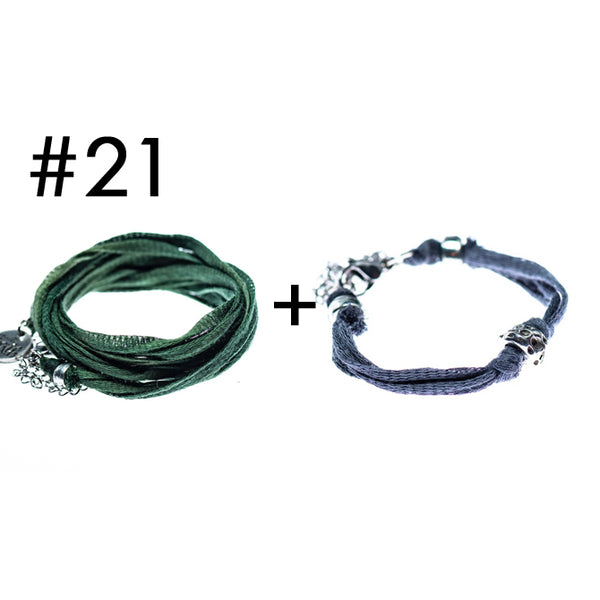 Wrap bracelet + bracelet for a little touch of color