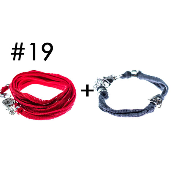 Wrap bracelet + bracelet for a little touch of color
