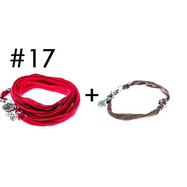 Wrap bracelet + bracelet for a little touch of color