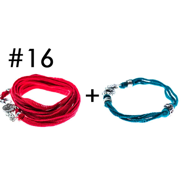 Wrap bracelet + bracelet for a little touch of color