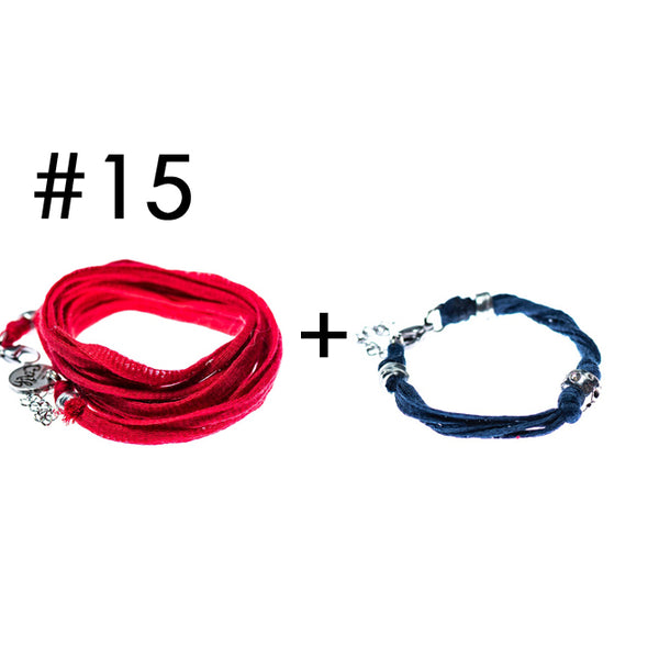 Wrap bracelet + bracelet for a little touch of color