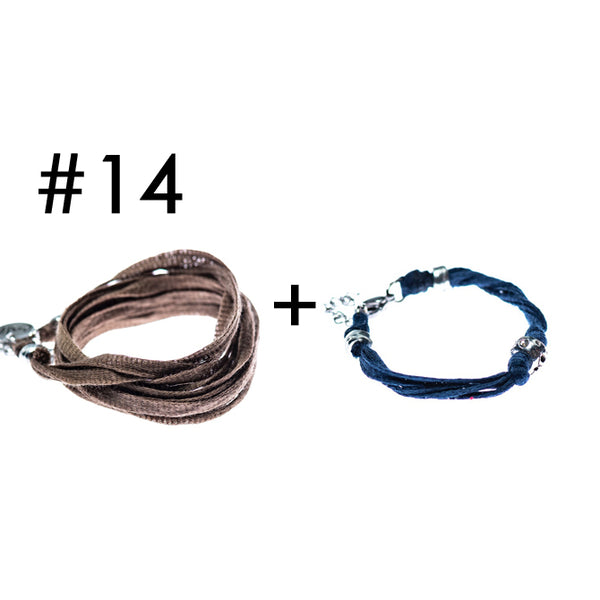 Wrap bracelet + bracelet for a little touch of color