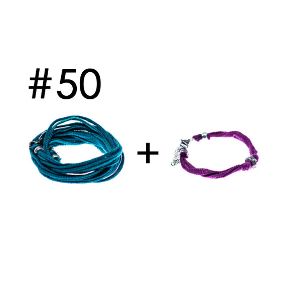 Wrap bracelet + bracelet for a little touch of color