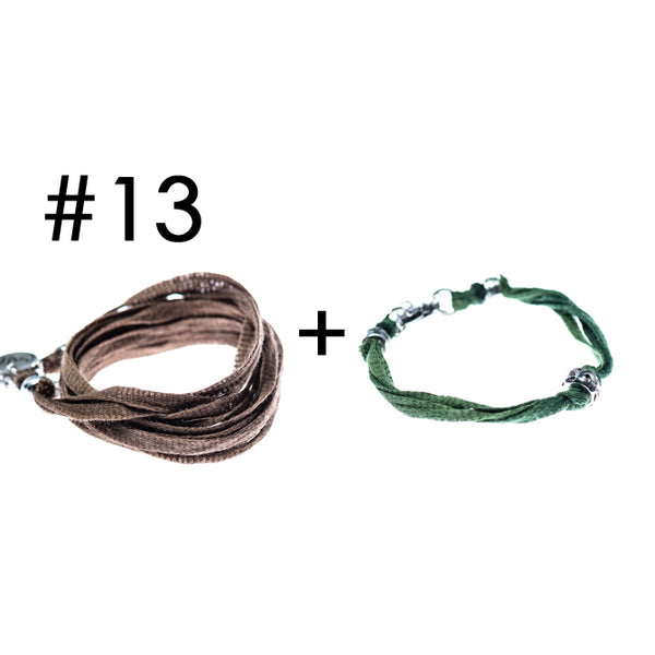 Wrap bracelet + bracelet for a little touch of color
