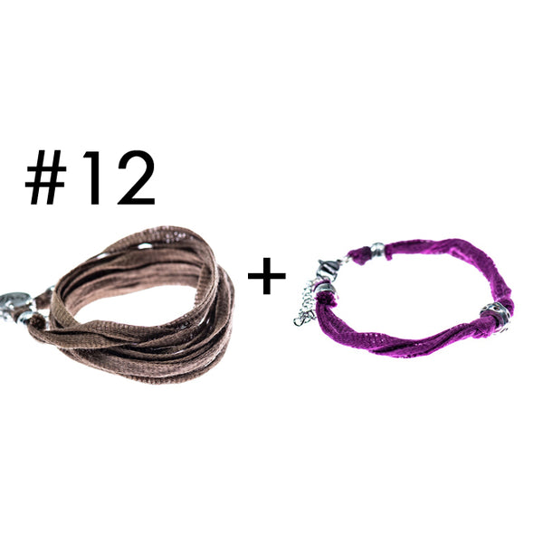 Wrap bracelet + bracelet for a little touch of color