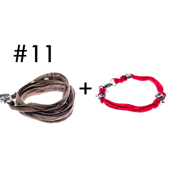 Wrap bracelet + bracelet for a little touch of color