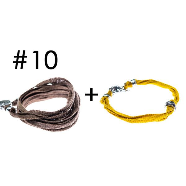 Wrap bracelet + bracelet for a little touch of color