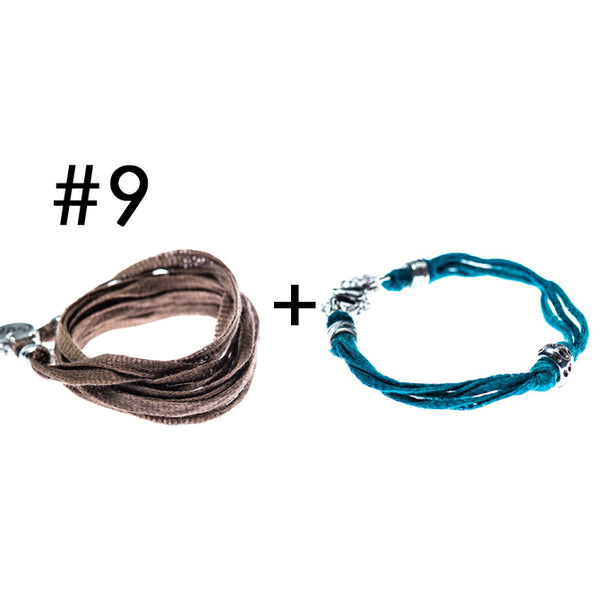 Wrap bracelet + bracelet for a little touch of color