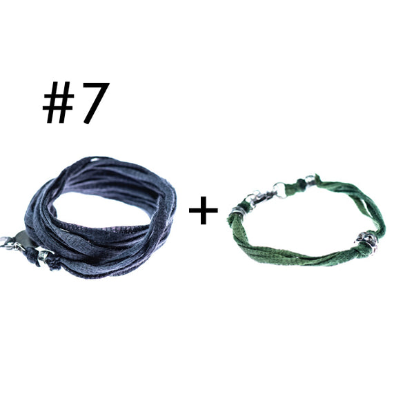 Wrap bracelet + bracelet for a little touch of color