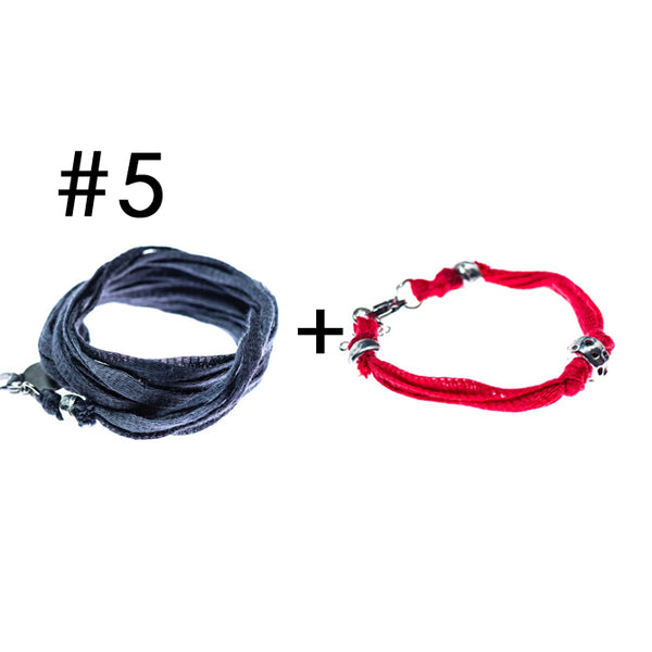 Wrap bracelet + bracelet for a little touch of color