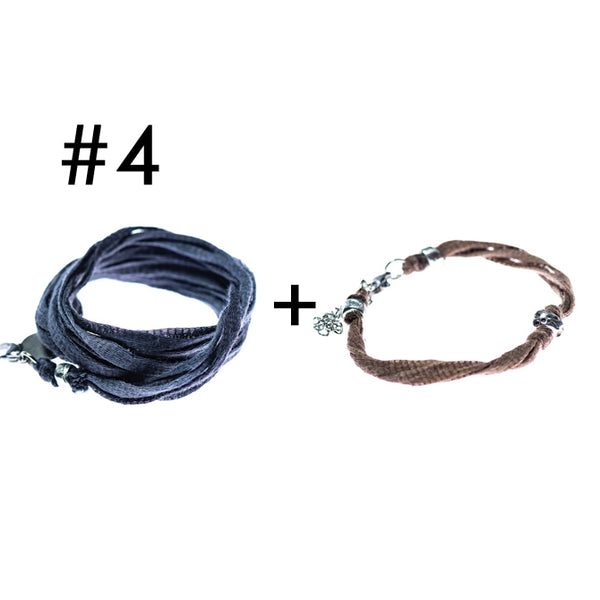 Wrap bracelet + bracelet for a little touch of color