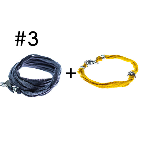Wrap bracelet + bracelet for a little touch of color