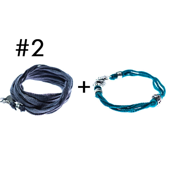 Wrap bracelet + bracelet for a little touch of color