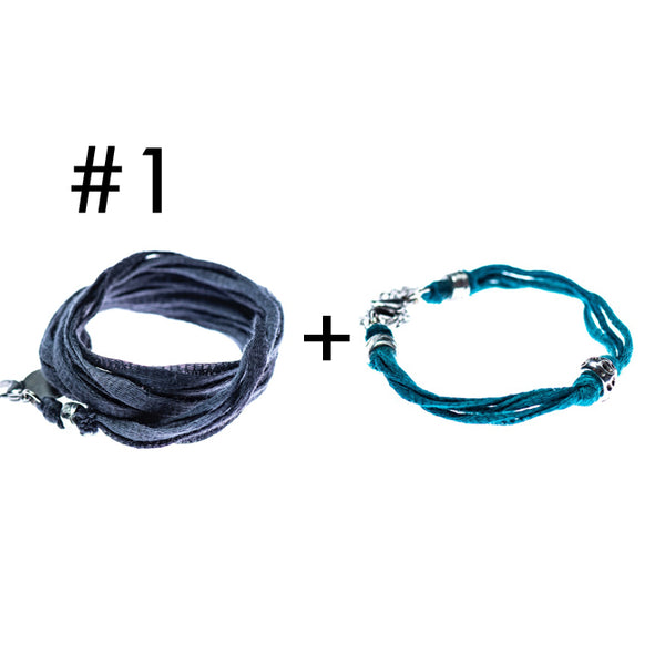 Wrap bracelet + bracelet for a little touch of color