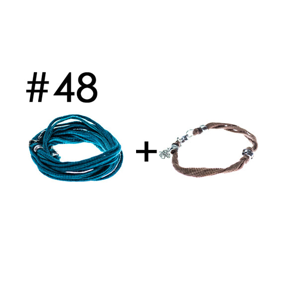 Wrap bracelet + bracelet for a little touch of color