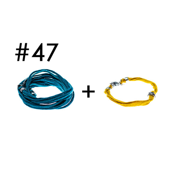 Wrap bracelet + bracelet for a little touch of color
