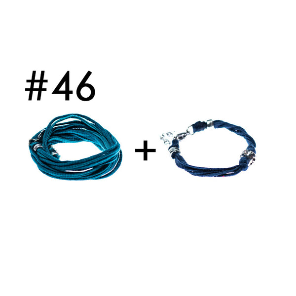 Wrap bracelet + bracelet for a little touch of color