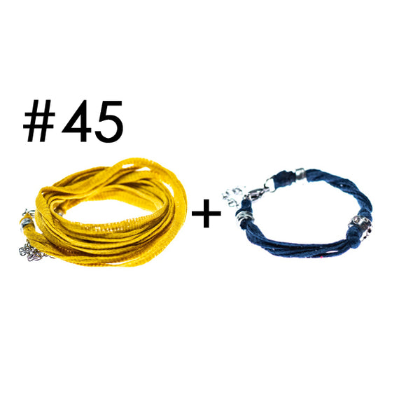 Wrap bracelet + bracelet for a little touch of color