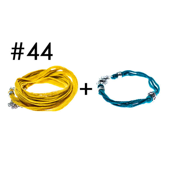 Wrap bracelet + bracelet for a little touch of color