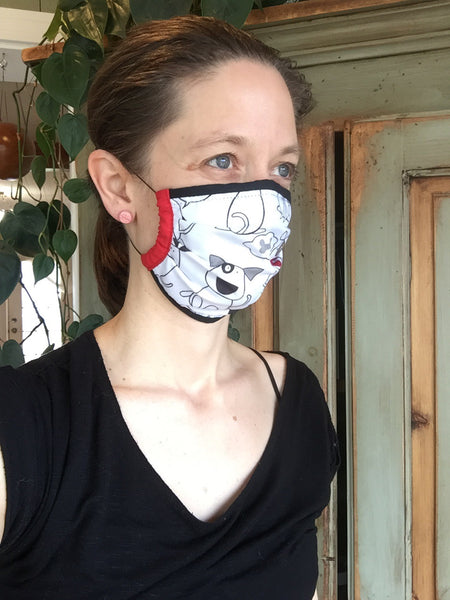 Masque artisanal pour adultes ou enfants avec élastique ajustable prêt à être livré