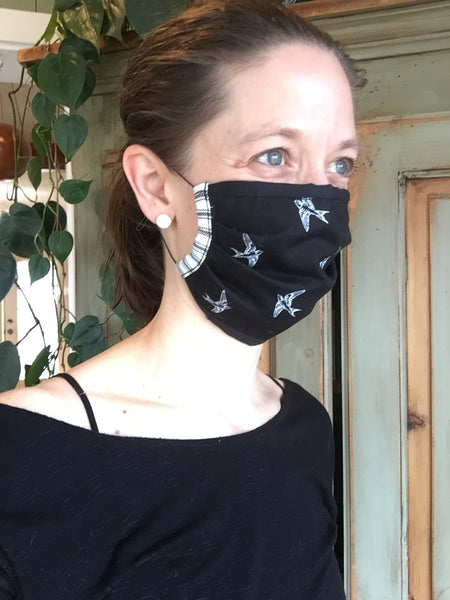 Précommande livraison 25 mai)  Masque artisanal pour adultes ou enfants avec élastique ajustable