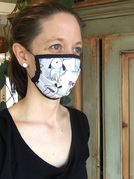 Masque artisanal pour adultes ou enfants avec élastique ajustable prêt à être livré