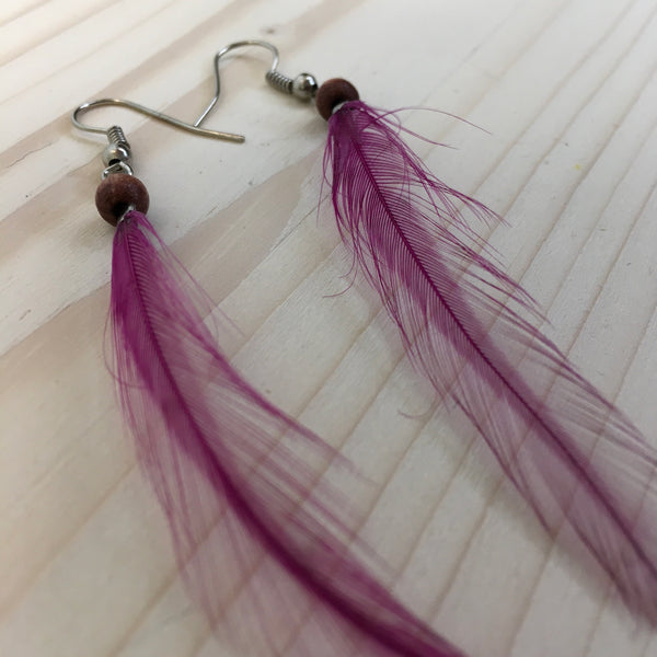 Boucles d'oreilles à plumes #102