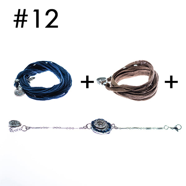 Bracelet multi-tours + Bracelet multi-tours + Bracelet en étain