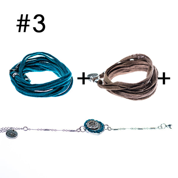 Bracelet multi-tours + Bracelet multi-tours + Bracelet en étain
