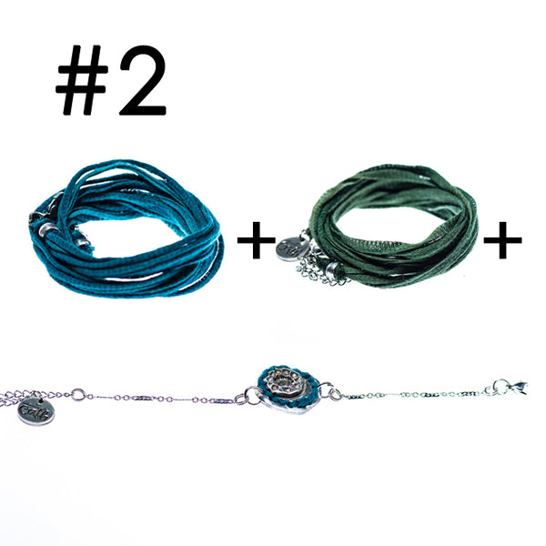 Bracelet multi-tours + Bracelet multi-tours + Bracelet en étain